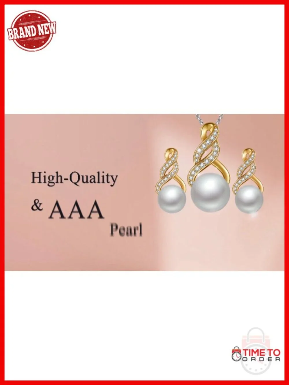 Sterling Silver Pearl Necklace and Earring Set Infinity Knot Gold Plated